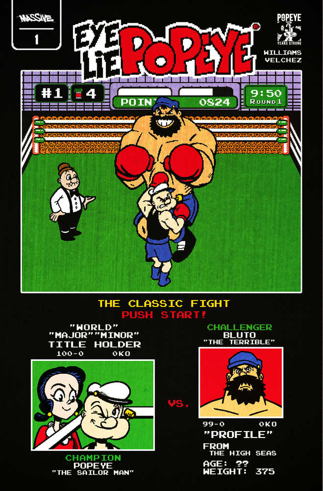 Eye Lie Popeye #1 (Of 5) Video Game Homage Metal Variant