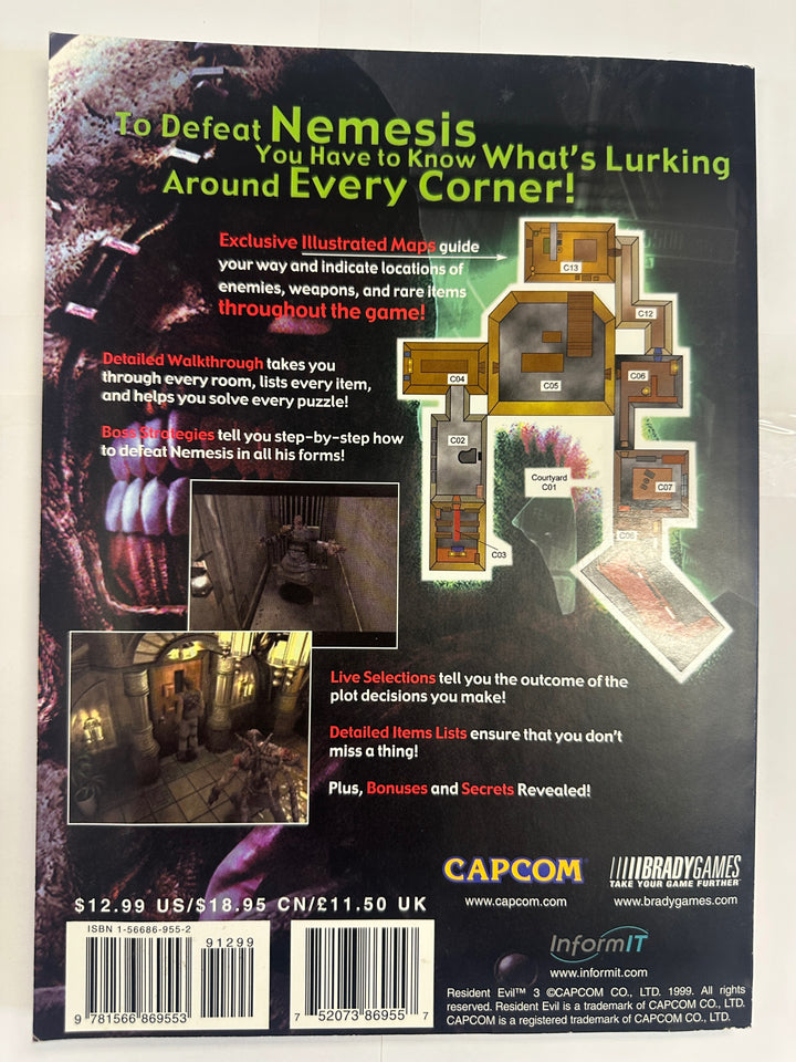 BradyGames Resident Evil 3 Nemesis Strategy Guide Exclusive Maps Bonus