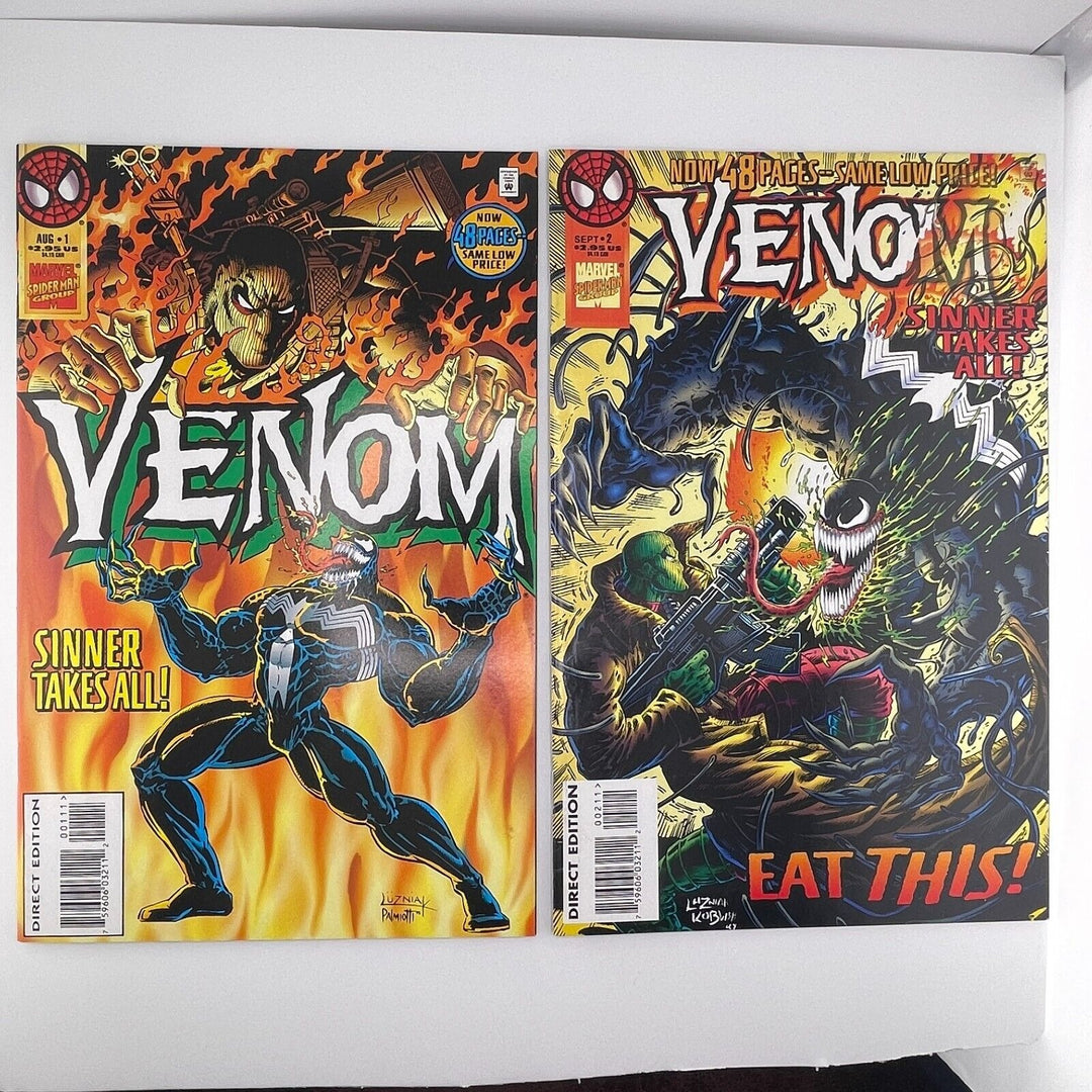 Venom: Sinner Takes All #1-5 Complete Series Marvel 1995, nice looking copies
