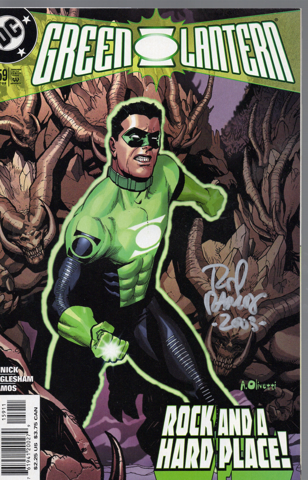 Green Lantern #159 Signed by Rodney Ramos, no COA
