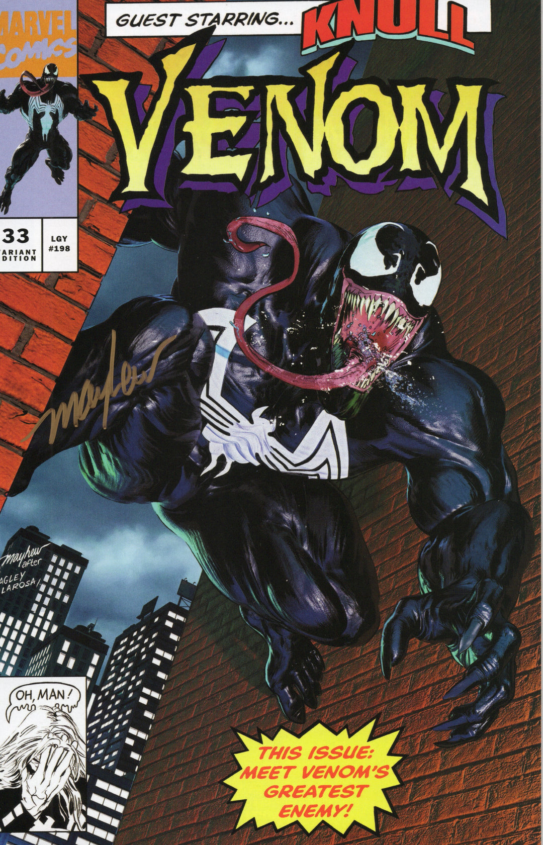 Venom #33, Lgy 198, signed by Mike Mayhew w/ COA