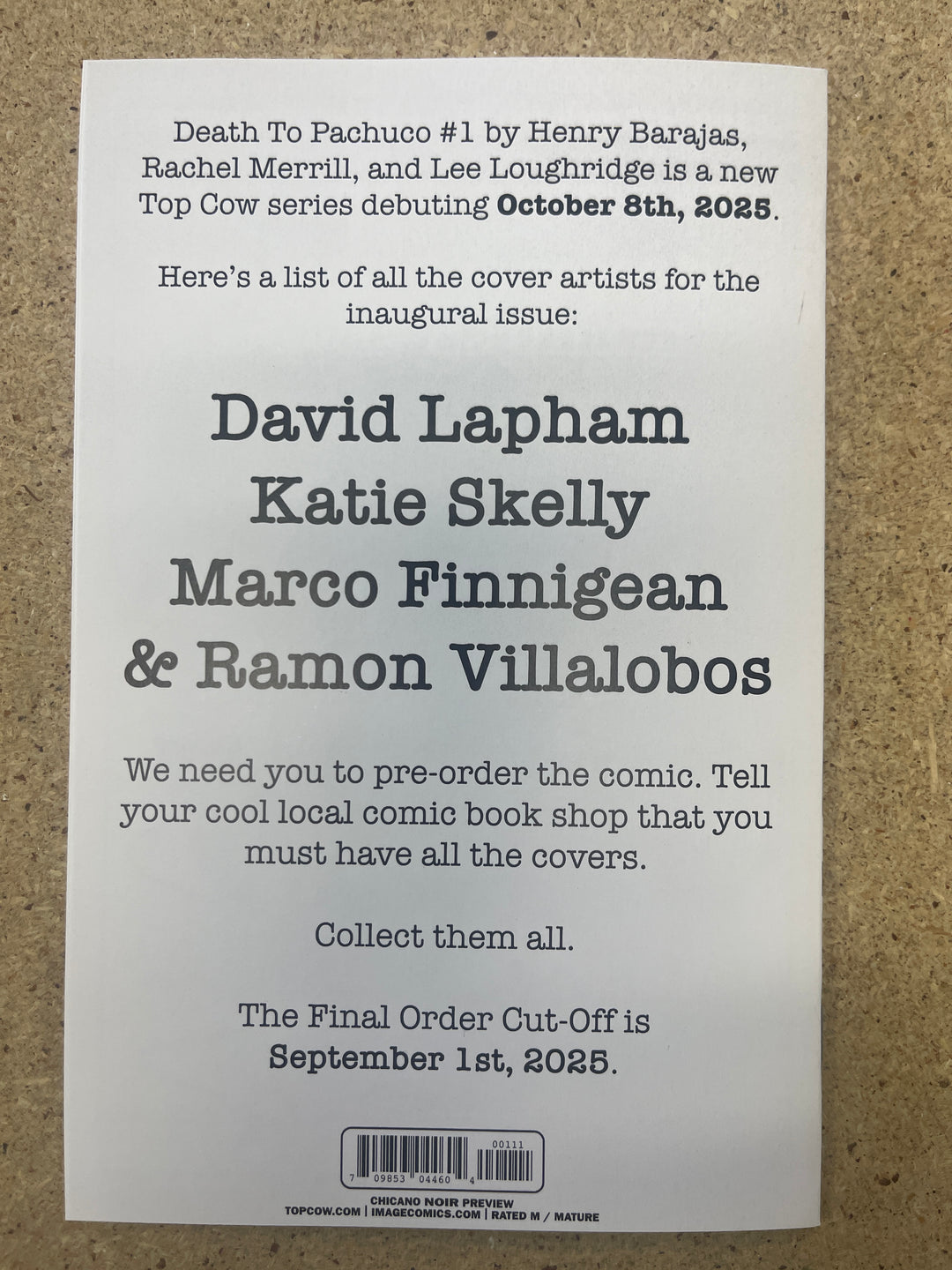 Death to Pachuco Ashcan 1 Per Store