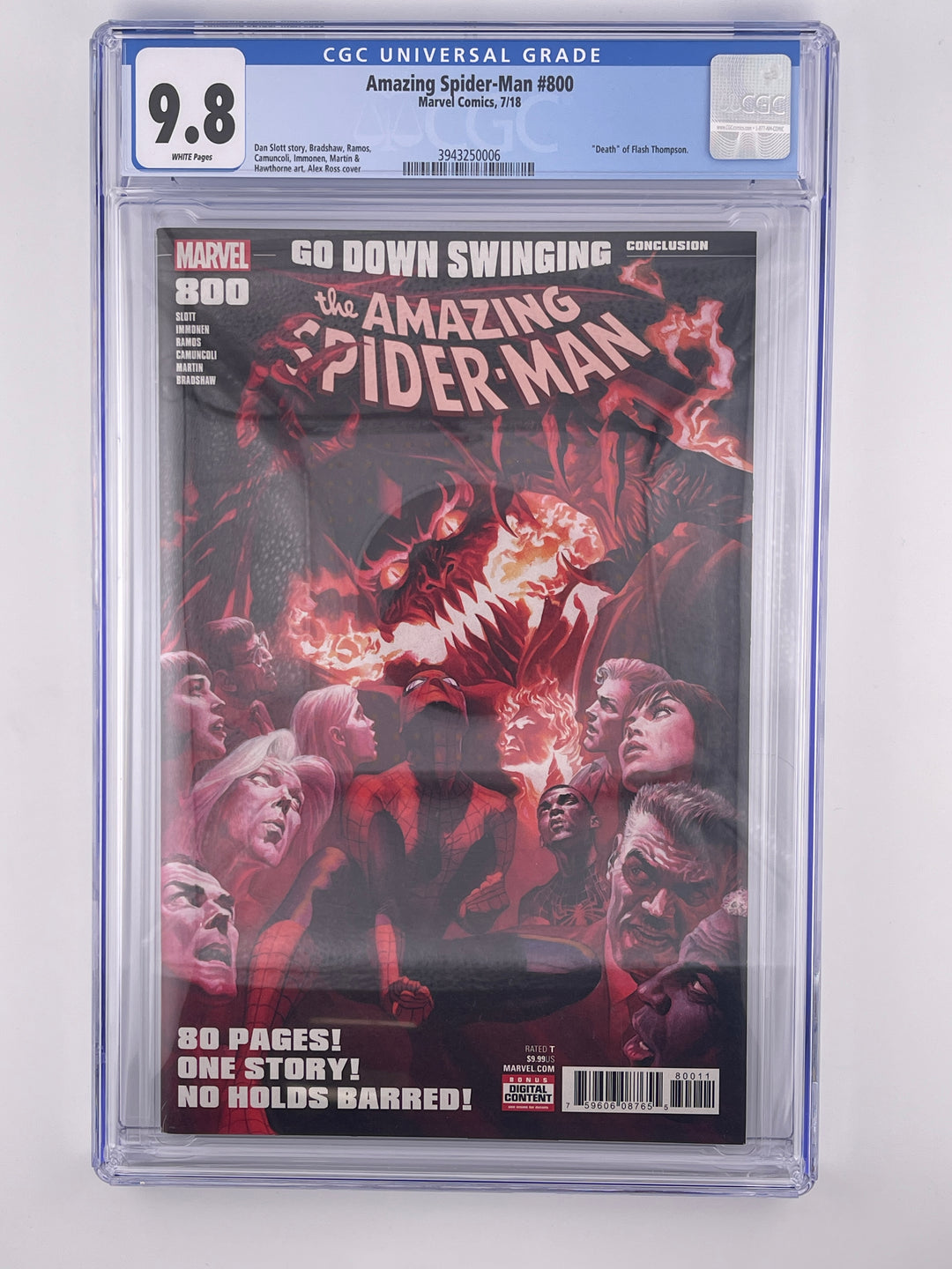 Amazing Spider-Man #800, CGC 9.8, Death of Flash Thompson
