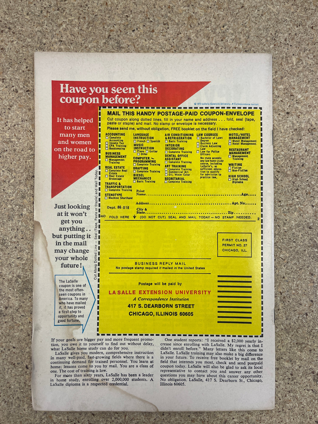 Avengers #109 Water Stain Back Cover
