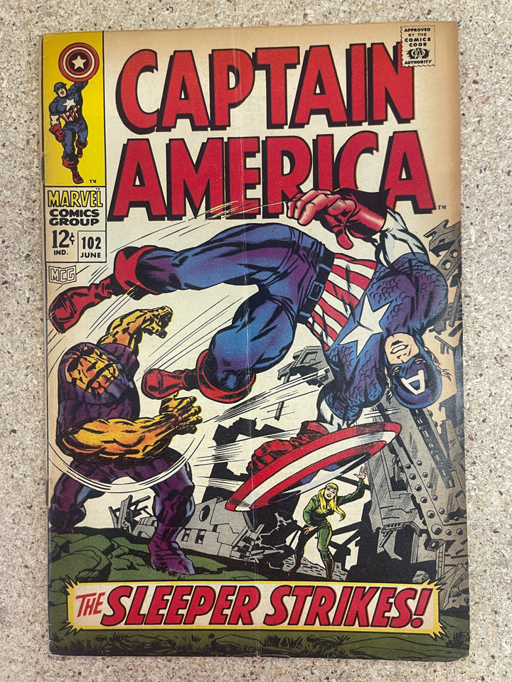 Captain America #102 Subscription Crease