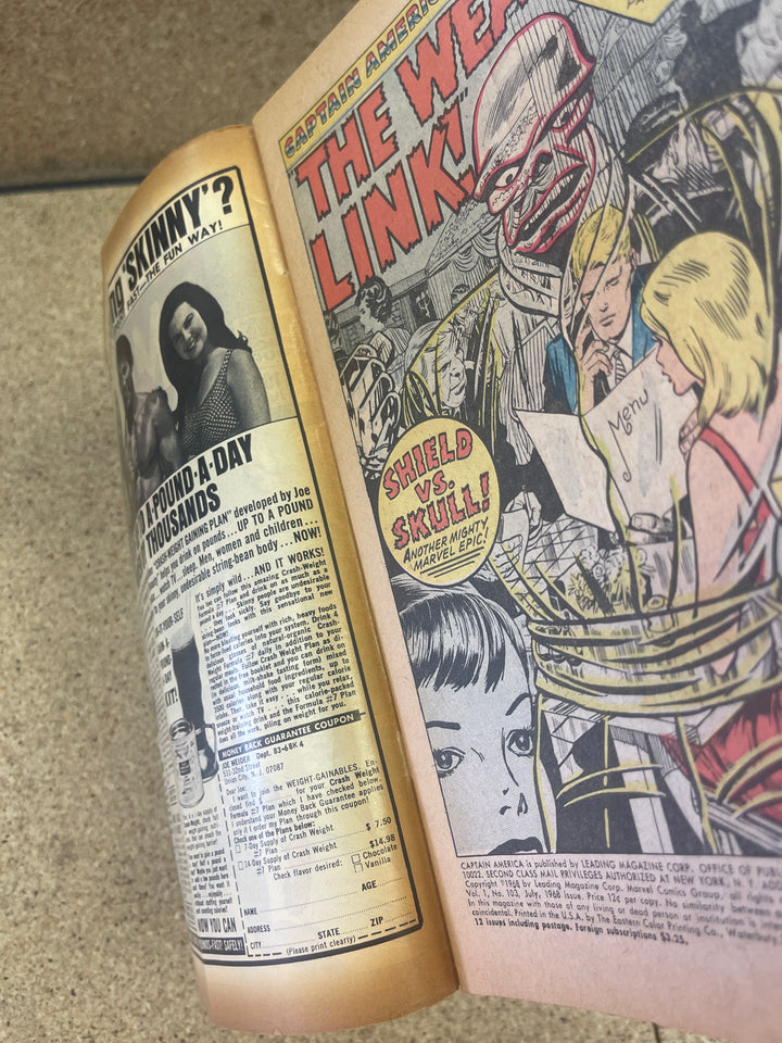 Captain America #103 Subscription Crease