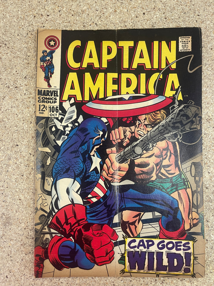 Captain America #106 Subscription Crease