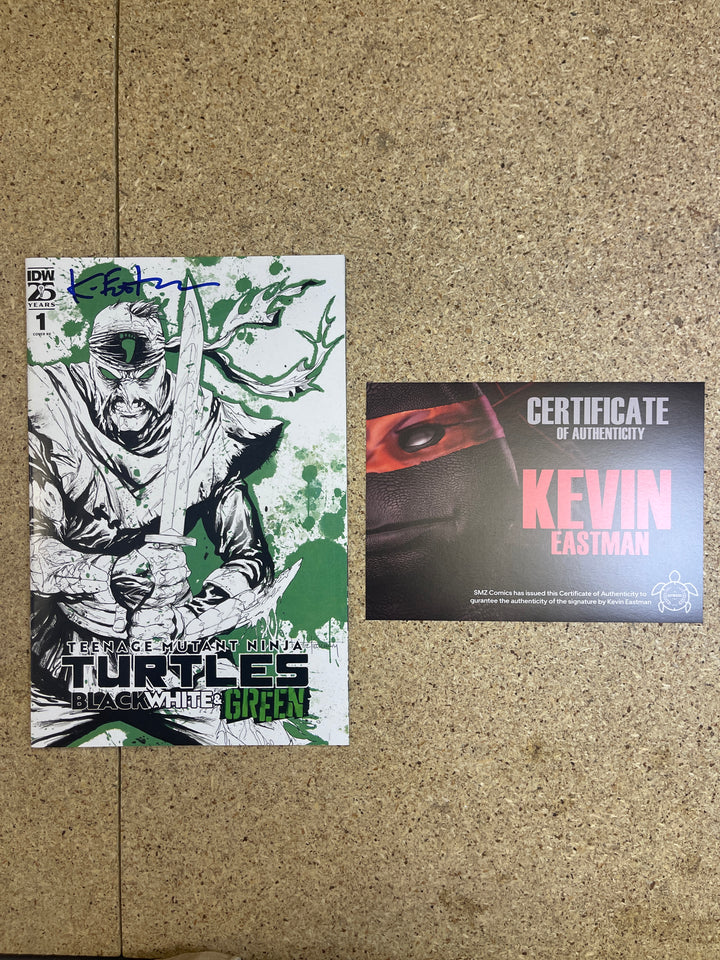 Teenage Mutant Ninja Turtles Black White & Green #1 Kirkham Foot Solider Signature Kevin Eastman