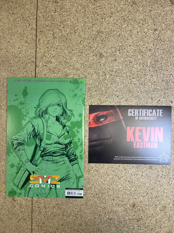 Teenage Mutant Ninja Turtles Black White & Green #1 Kirkham April Oniel Signature Kevin Eastman