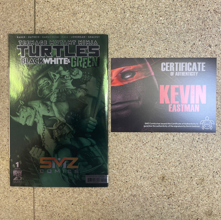 Teenage Mutant Ninja Turtles Black White & Green #1 Bartling SMZ Comics Virgin Kevin Eastman Sig