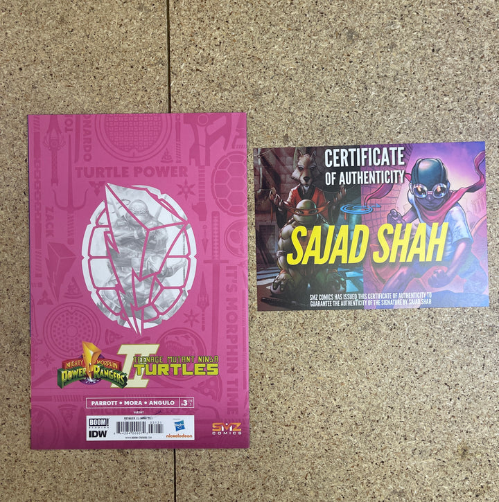 Mighty Morphin Power Rangers Teenage Mutant Ninja Turtles II #3 Shah SMZ Sig Leo