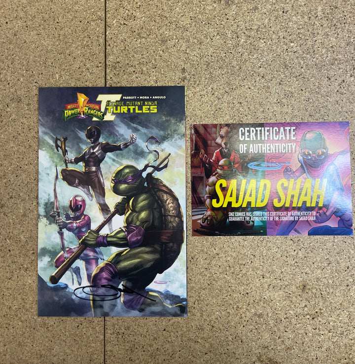 Mighty Morphin Power Rangers Teenage Mutant Ninja Turtles II #2 Shah SMZ SigDonatello
