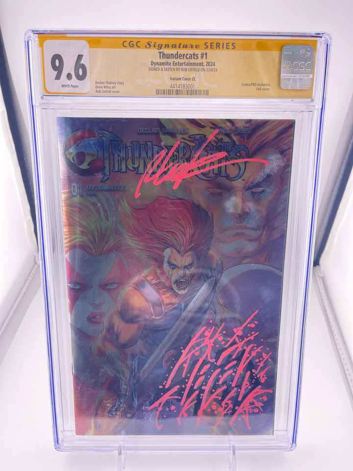 Thundercats #1 2024 Foil Variant Signed Sketched Leifeld CGC 9.6