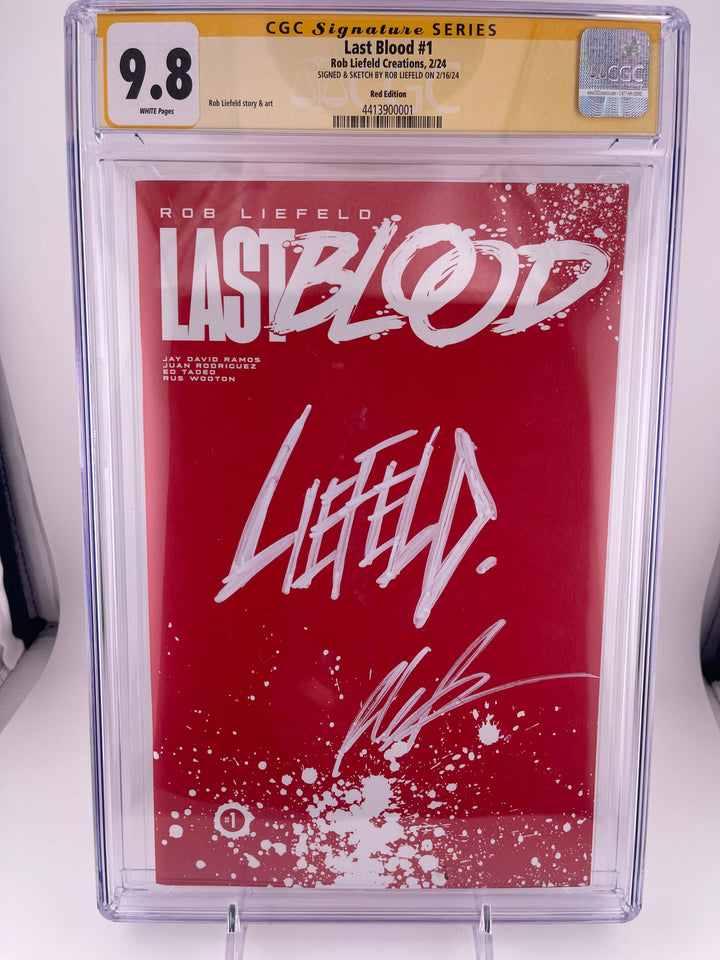 Last Blood #1 Signed and Sketched by Liefeld CGC 9.8