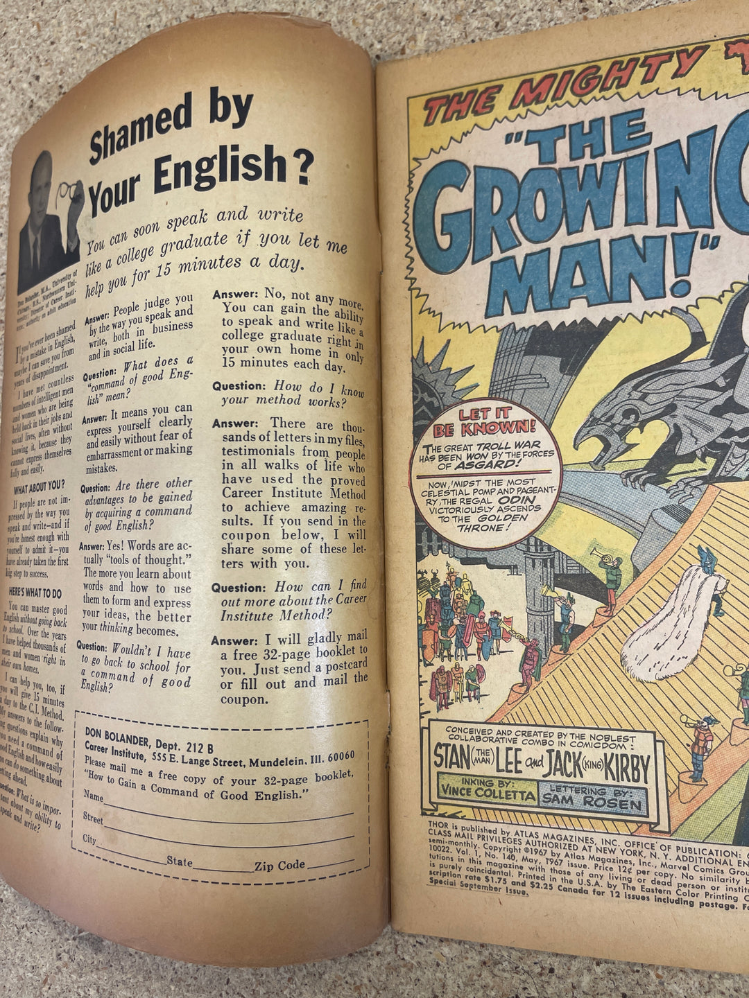 Thor #140 GD 1st Growing Man