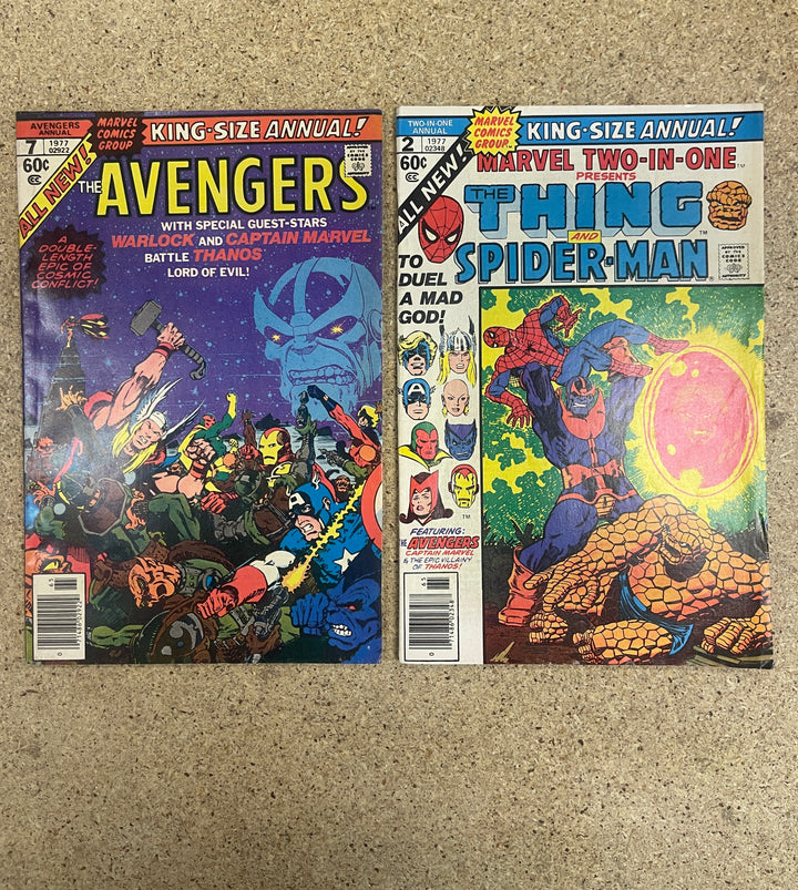 Avengers Annual #7 Marvel Two In One Annual 2 also Thanos