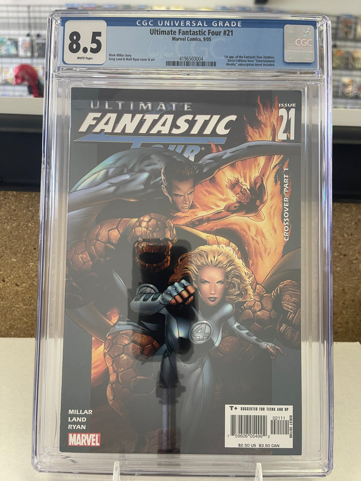 Ultimate Fantastic Four  #21 CGC 8.5 1st app FF Zombies Slab Damage