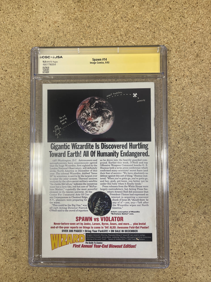 Spawn #14 CGC 9.0 Todd McFarlane Signature