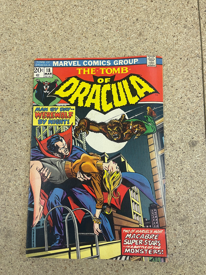 Tomb of Dracula #18 1st Werewolf vs Dracula