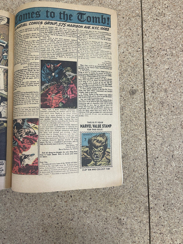 Tomb of Dracula #18 1st Werewolf vs Dracula