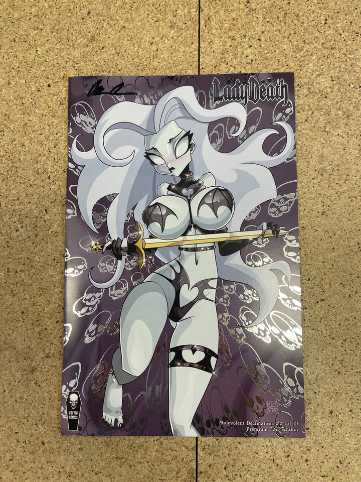 Lady Death Malevolent Decimation  #2 Premium Foil Edition Brian Pulido Autograph