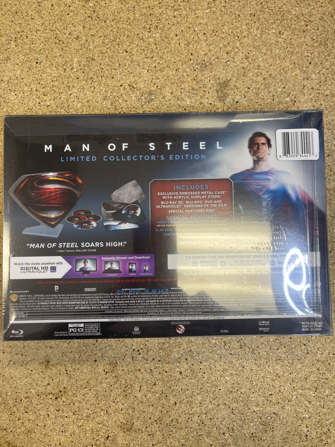 Man Of Steel - Blu-ray 3D/Blu-ray/DVD - Limited Collector's Edition Tin - New