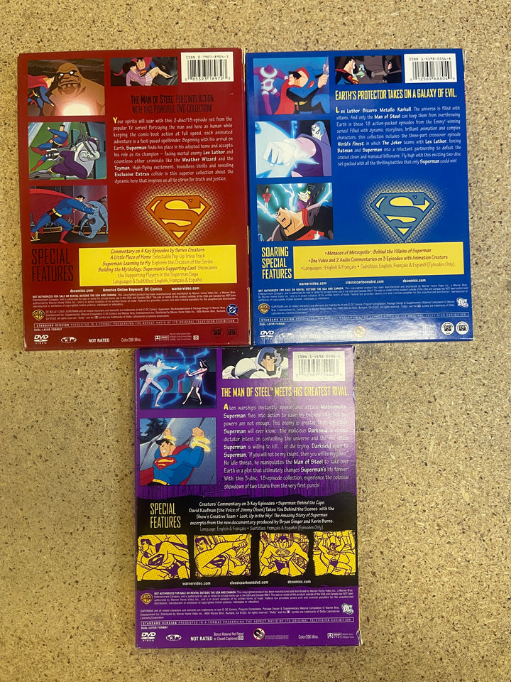 Superman: The Animated Series Complete Set Volume 1-3 Lot DC DVD Collection 1996