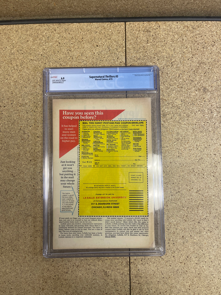 Supernatural Thrillers #3 CGC 6.0