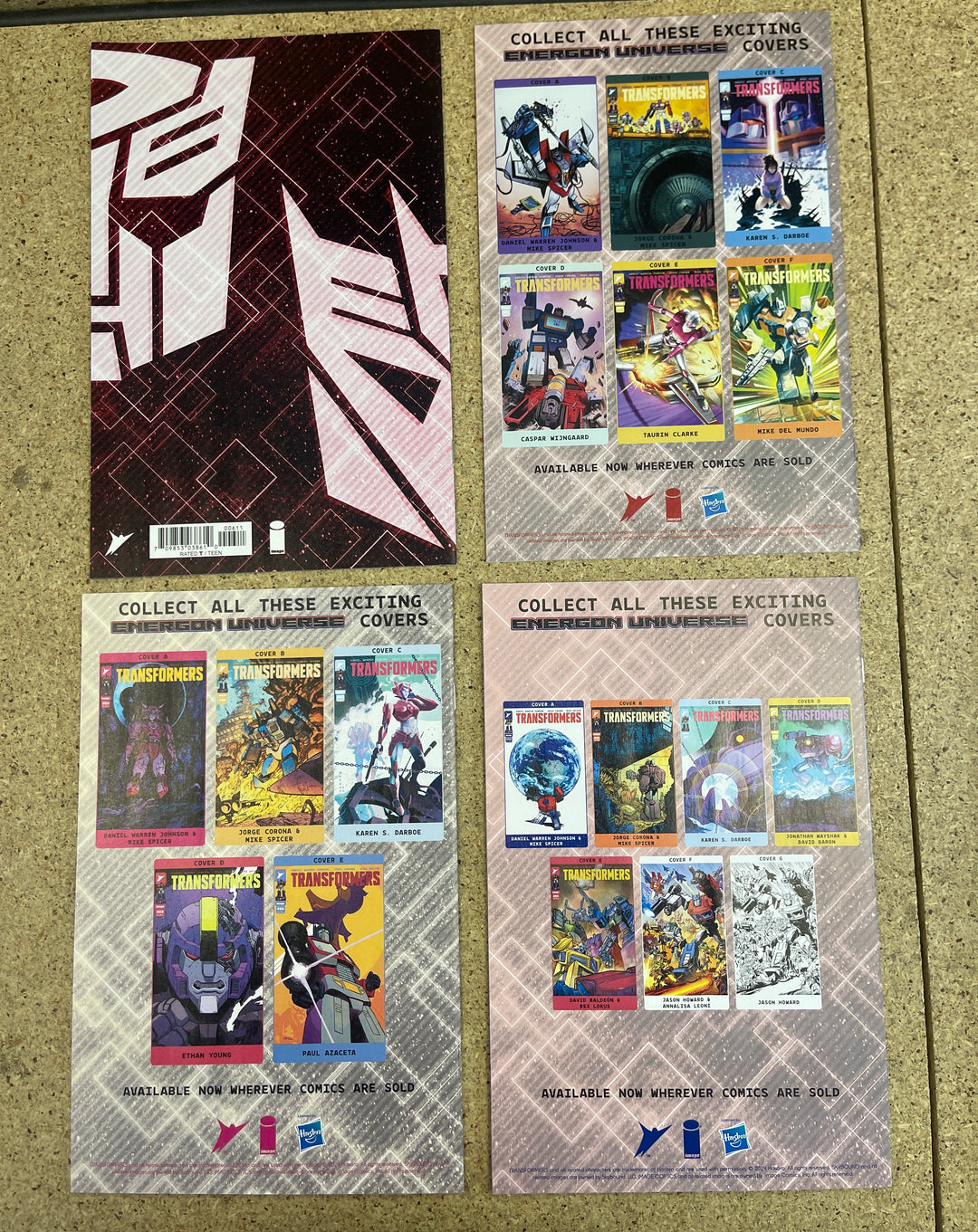 Transformers  #1-24  Includes 1 Noto 1 Autobots 1 Decepticon covers Daniel W Johnson Run