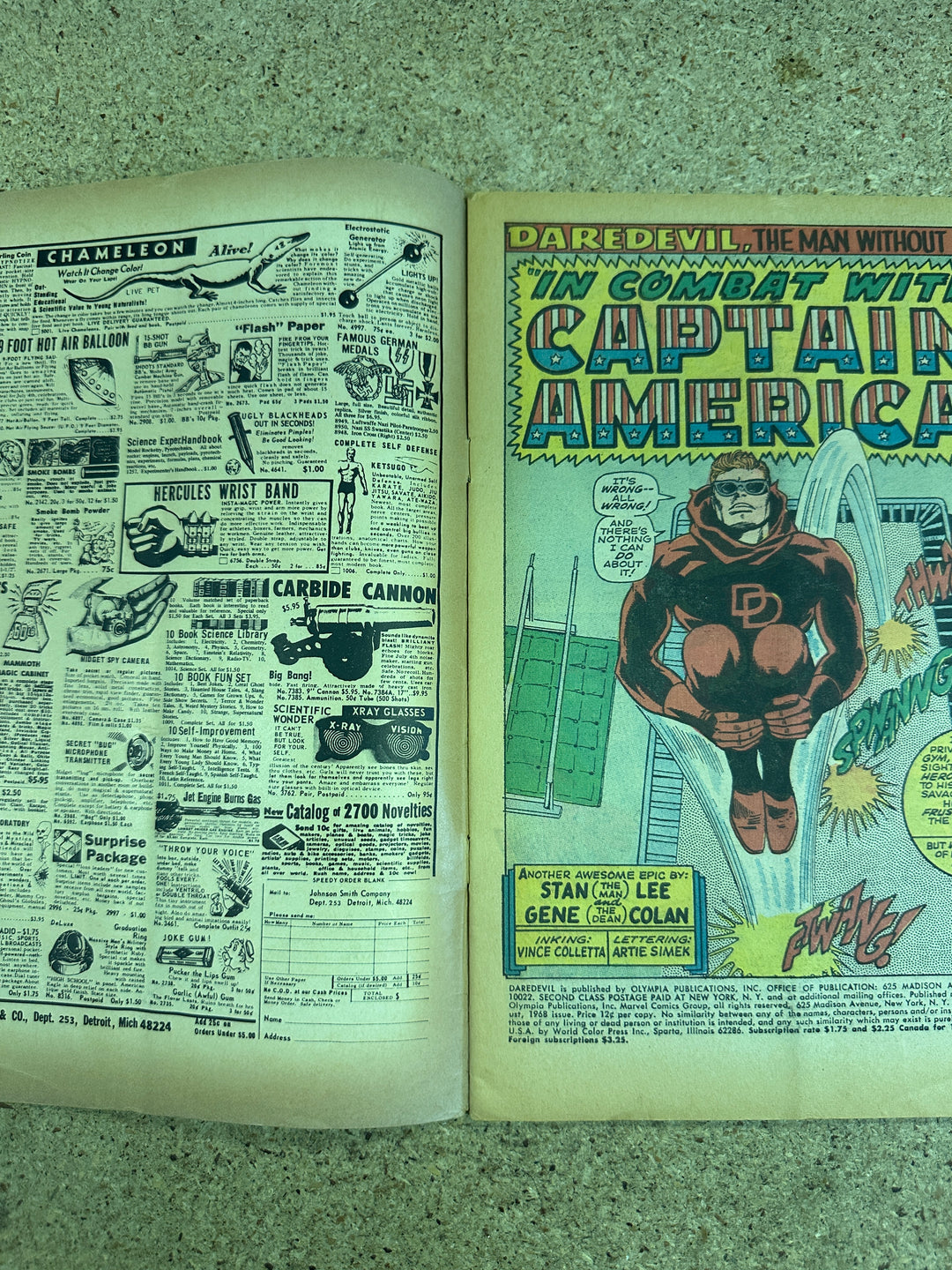 Daredevil #43 Jack Kirby Cover Captain America