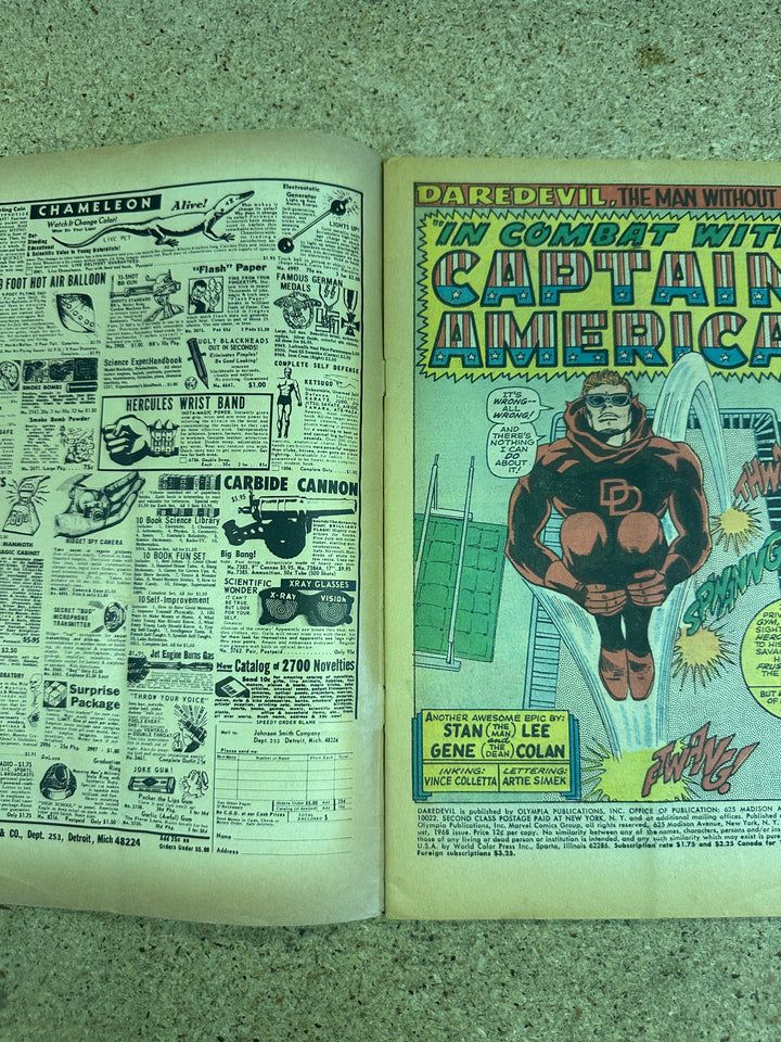 Daredevil #43 Jack Kirby Cover Captain America