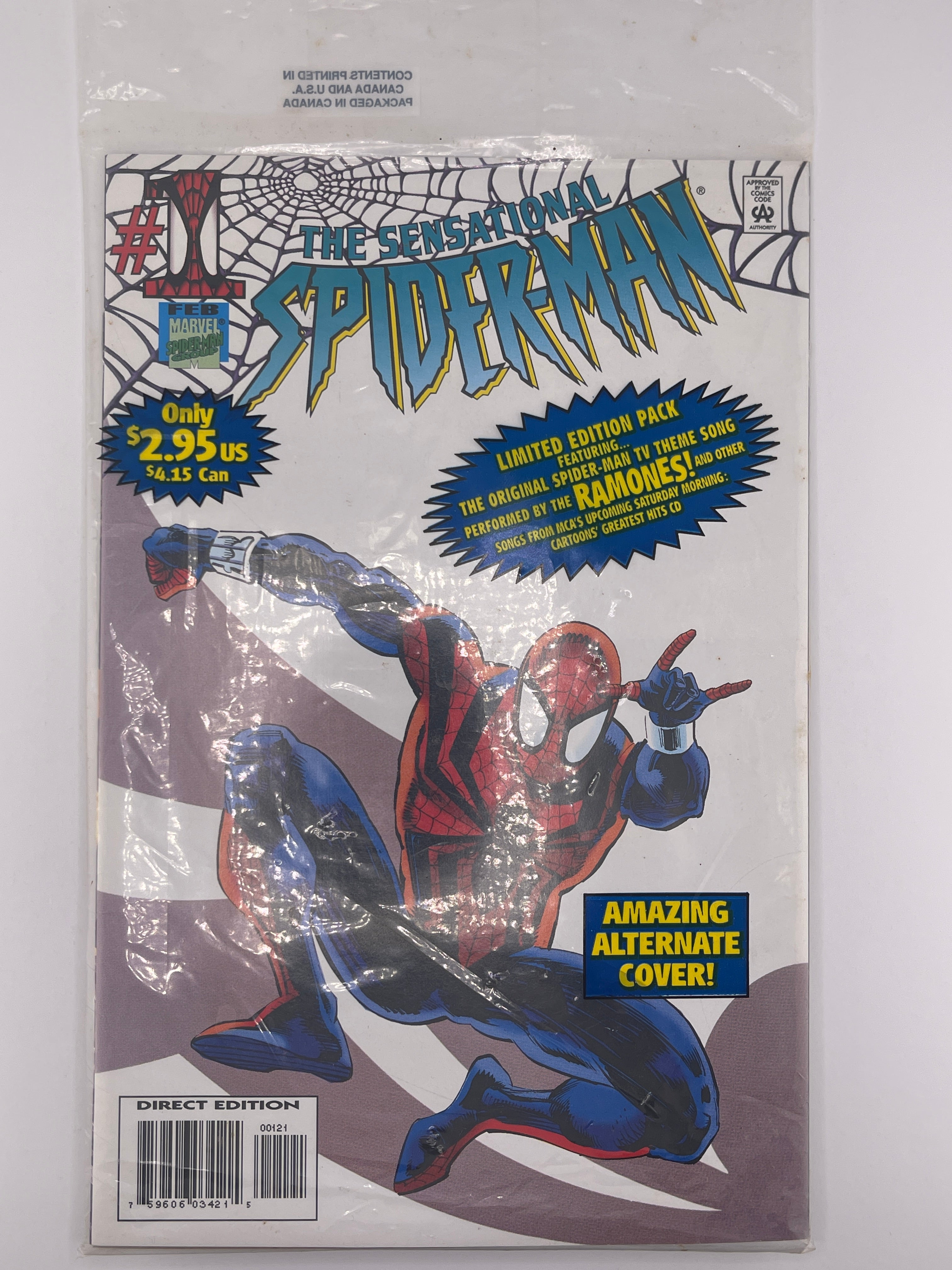 Sensational Spider-Man #1 Variant Camelot Music Ramones Casette Tape Polybagged