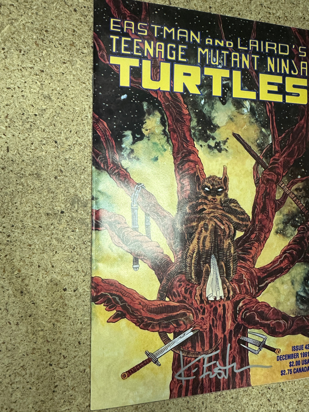 Teenage Mutant Ninja Turtles #42 1991 Signed by Kevin Eastman w/ COA