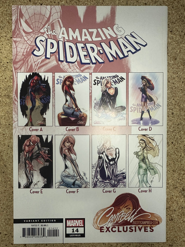 Amazing Spider-Man #14 Virgin Sketch siged by J Scott Campbell w/ COA