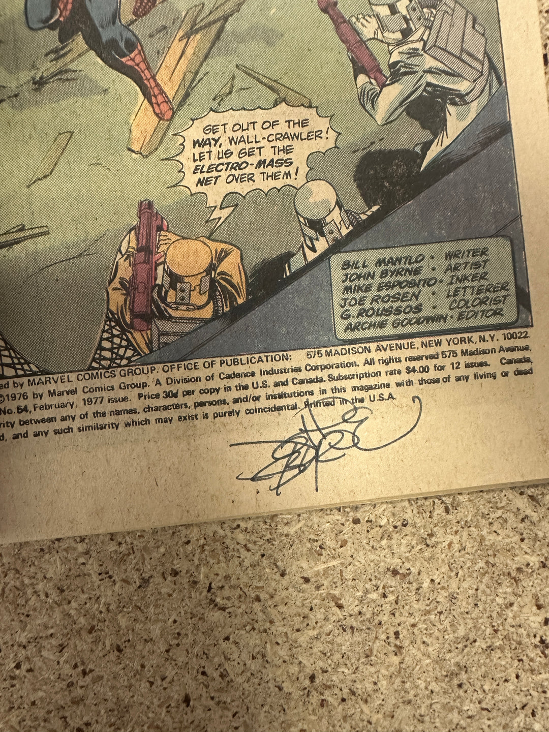 Marvel Team Up #54 Signed by John Byrne inside front cover