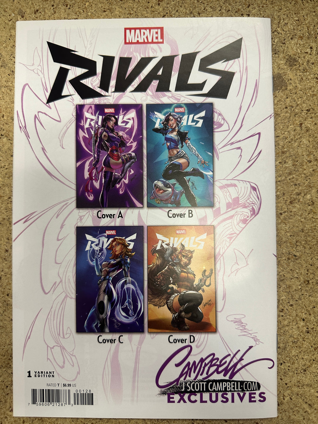 Marvel Rivals #1 E Psylocke Signed by J Scott Campbell w/ COA ltd 3000