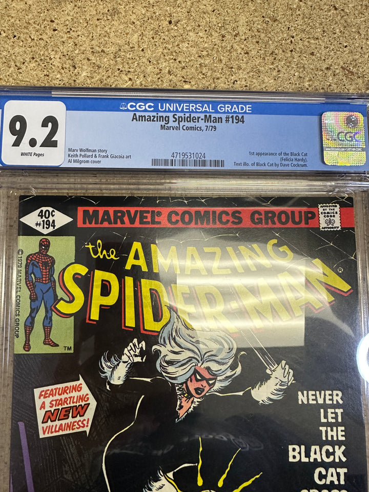 Amazing Spider Man #194 CGC 9.2 1st Black Cat