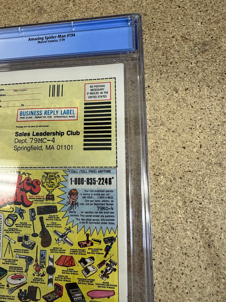 Amazing Spider Man #194 CGC 9.2 1st Black Cat