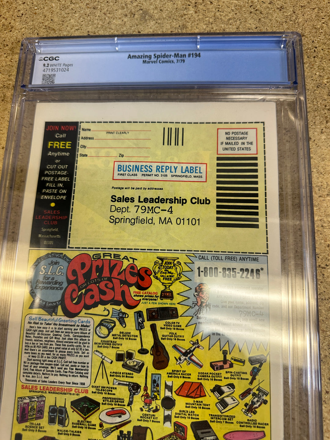Amazing Spider Man #194 CGC 9.2 1st Black Cat