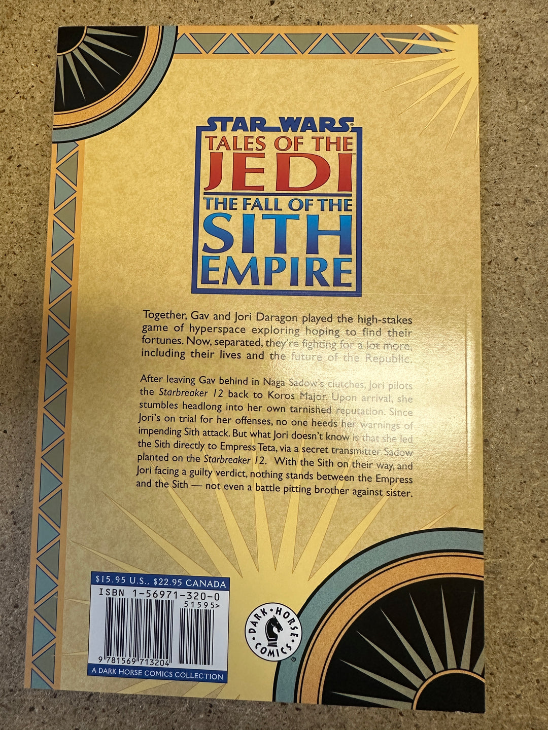 Star Wars Tales of the Jedi The Fall of the Sith Empire 1998 TPB 1st Print
