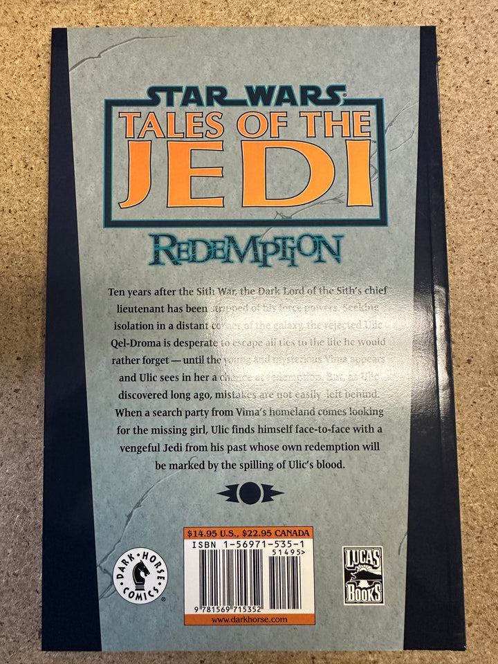 Star Wars Tales of the Jedi Redemption 2001 TPB 1st Print