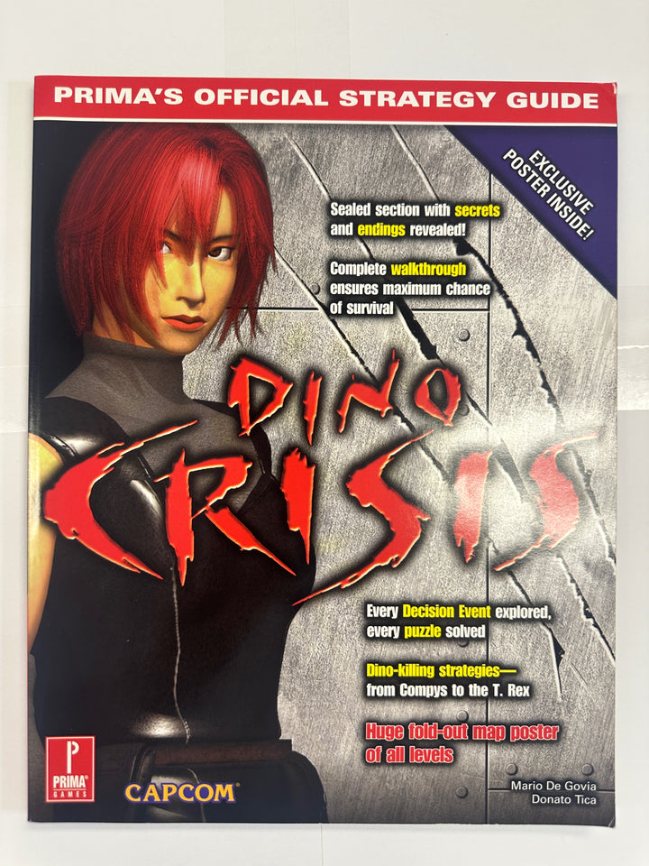 Dino Crisis Prima Official Strategy Guide Sony Playstation Capcom w/ Map