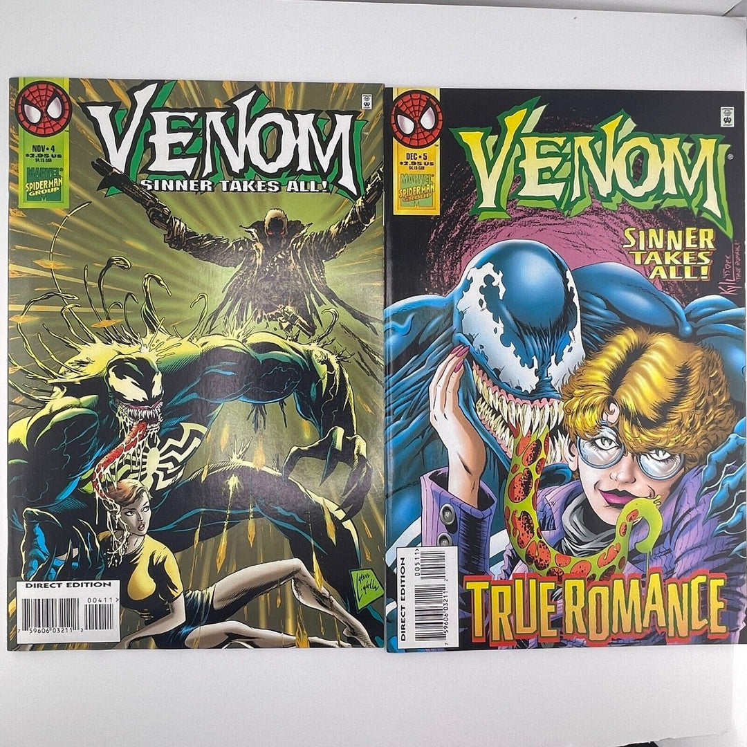 Venom: Sinner Takes All #1-5 Complete Series Marvel 1995, nice looking copies